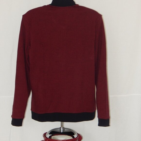 ALFANI Men’s Cotton Zip Front Baseball Collar Bomber Jacket DRK Red Size L NWT - Picture 3 of 4